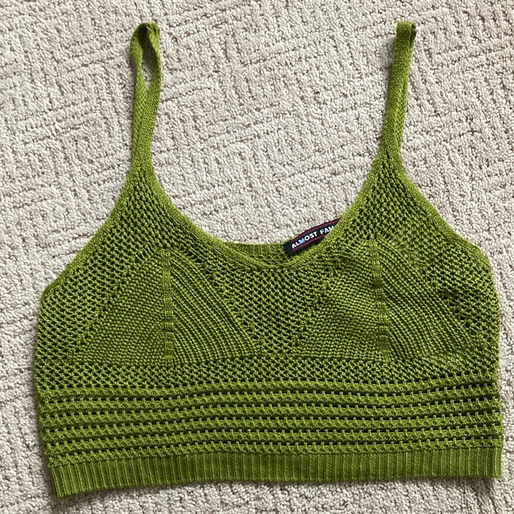 Almost Famous Olive Knit Bralette